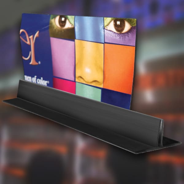 72"L x 2"W x 1.5"H Black T-Strip Sign Holder, PK5